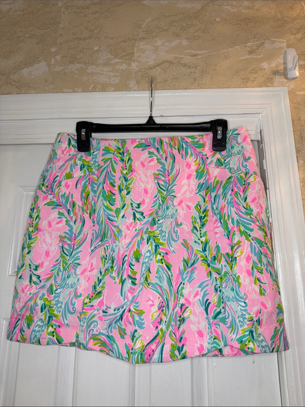 Lilly Pulitzer Pink Floral-Leaf Mini Skort